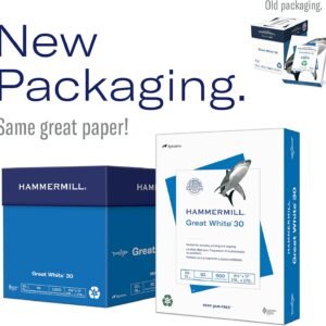 Wholesale Hammermill Printer Paper, Great White 30% Recycled Paper, 8.5 x 11 - 3 Ream (1,500 Sheets) - 92 Bright, Made in the USA 3 Ream | 1500 Sheets Letter (8.5x11)