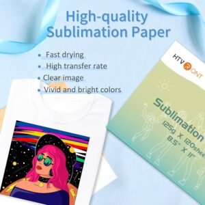 Wholesale HTVRONT Sublimation Paper 8.5x11 Inch 120 Sheets | High Transfer Rate Printer-Friendly Sublimation Sheets for T-Shirts & Mugs | Compatible with Epson/HP/Canon (A4 Size, Quick-Dry, No Curl) 8.5“X11”
