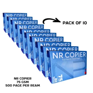 NR Copier Paper A4 Size 75 GSM – Eco-Friendly Recycled Copier Sheets (20 Reams x 500 Sheets) | Jam-Free Multipurpose Office Printing Paper