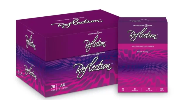 Reflection A4 Copier Paper | 70 GSM | 20 Ream – 5000 Sheets | Bright ...