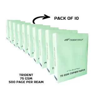 Trident 75 GSM A4 Copier Paper – High-Quality Multipurpose Office Printing Sheets (20 Reams x 500 Sheets) | Jam-Free, Premium Bright White Paper